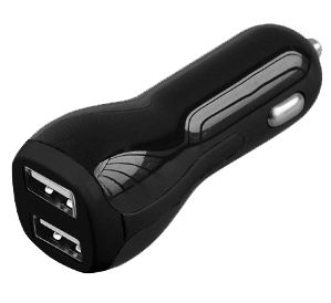 Dual Port Car Charger Black