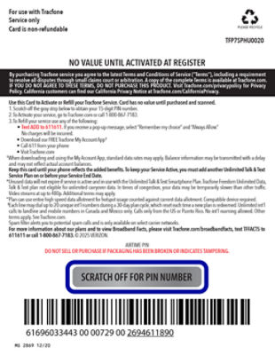 find your pin Tracfone AirTime Card example