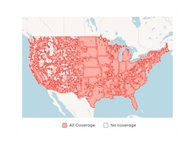 map of the US of total wireless coverage