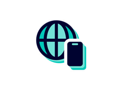 globe icon with a phone