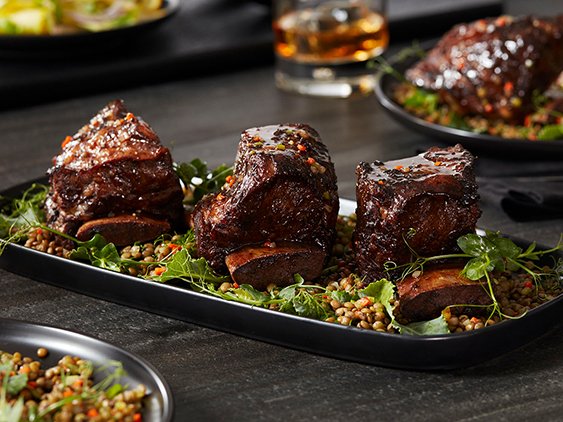 Braised Beef Short Ribs on a Plate