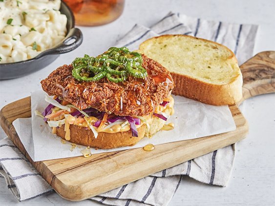Image of honey jalapeno chicken sandwich.