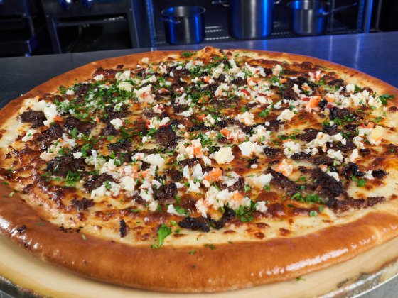 Italian Beef Pizza Recipe with Steak-EZE® Redi Steak® Fully Cooked Seasoned Sliced Beef