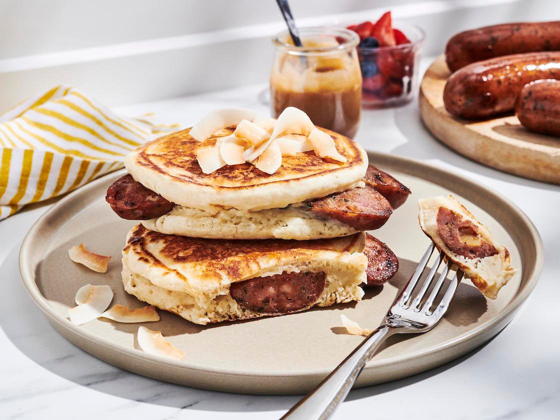 Mango Jalapeno Sausage Stuffed Pancake