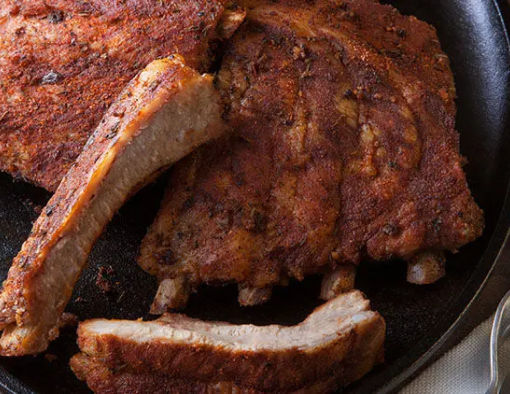 Spicy smoked St. Louis-style pork spareribs