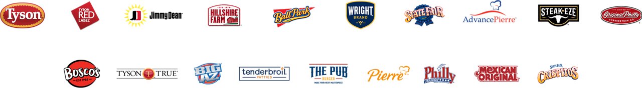 Image of all the Tyson brands