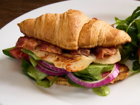Grilled Green Goddess Ranch Sandwich on a plate