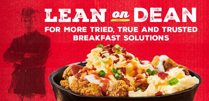 Jimmy Deam image with a breakfast bowl of eggs and sausage