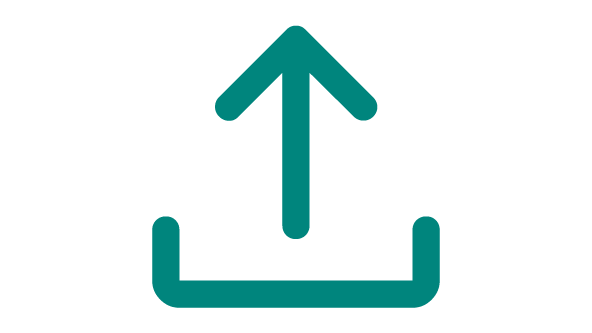 up arrow with a U type line below it