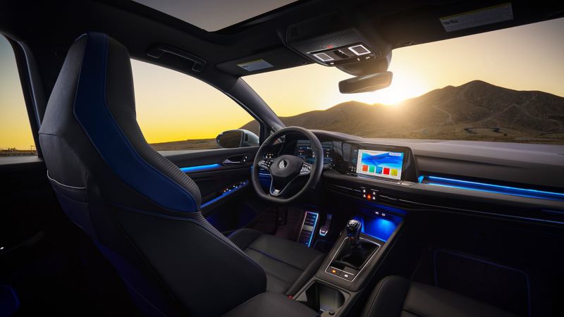 The interior of the 2022 Volkswagen Golf R. 