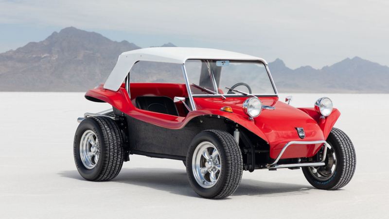 Restored Volkswagen Beetle chassis turned Meyers Manx.