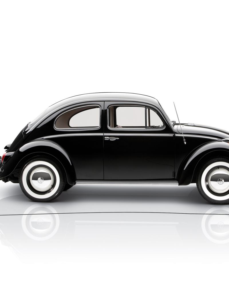 Profile image of “Max,” the iconic black 1964 Beetle, the 2008 advertising spokesman for Volkswagen of America. 