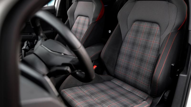 2022 Volkswagen Golf GTI with Scalepaper Plaid cloth seats.