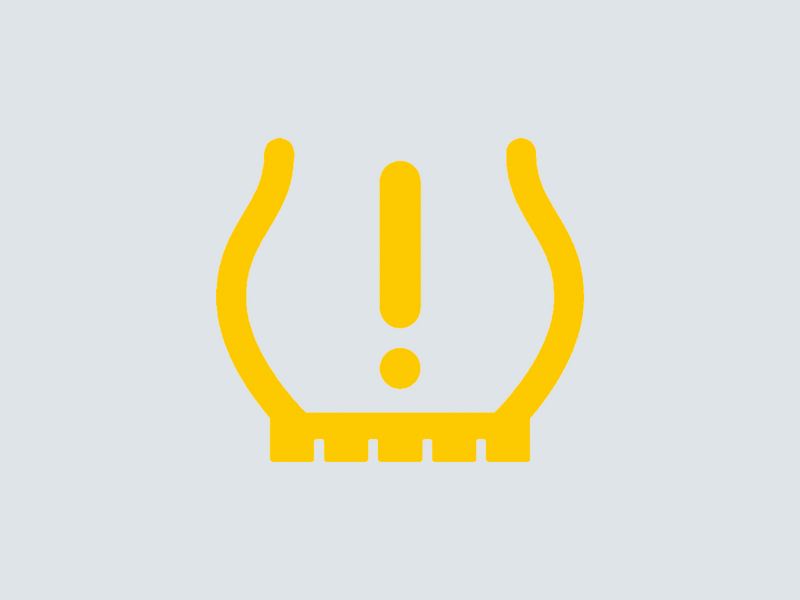 Low tire pressure alert symbol.