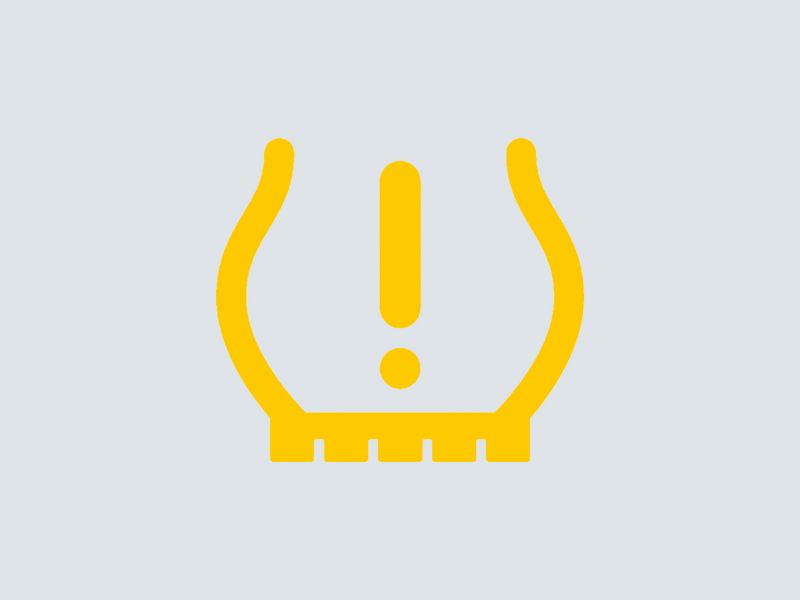 Low tire pressure alert symbol.