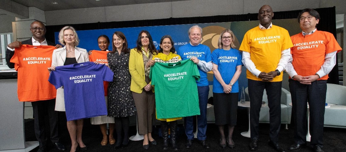 World Bank Group management at an International Women's Day staff event in Washington, DC on March 7, 2024