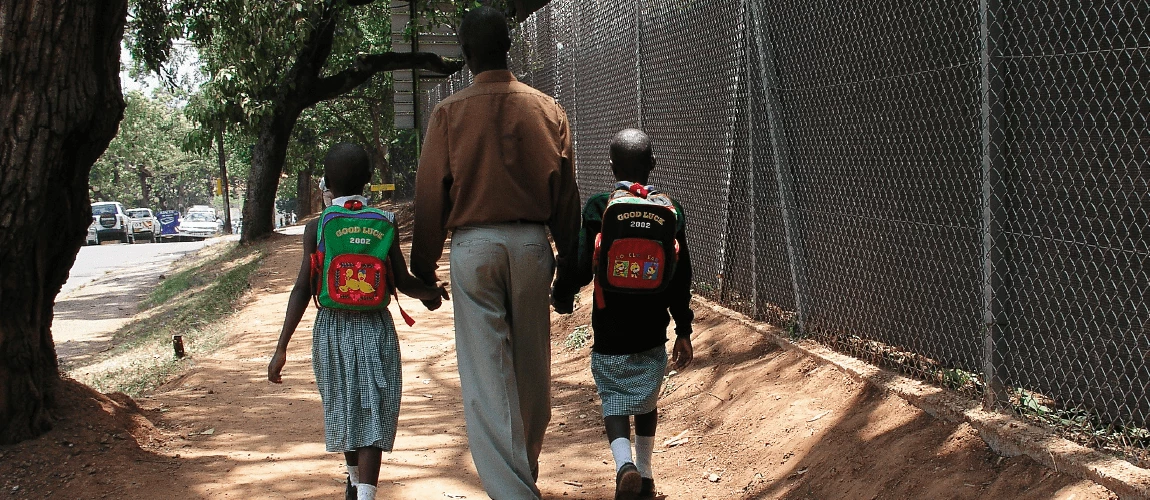 A father and his children in Mukono. Uganda. Photo: Arne Hoel / World Bank