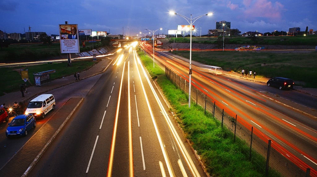 A highway running through Accra, Ghana.