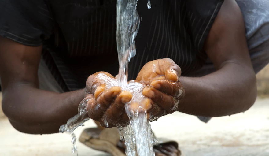 Water access point in rural Nigeria