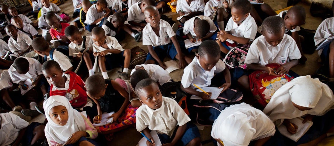 View of a school class in Africa