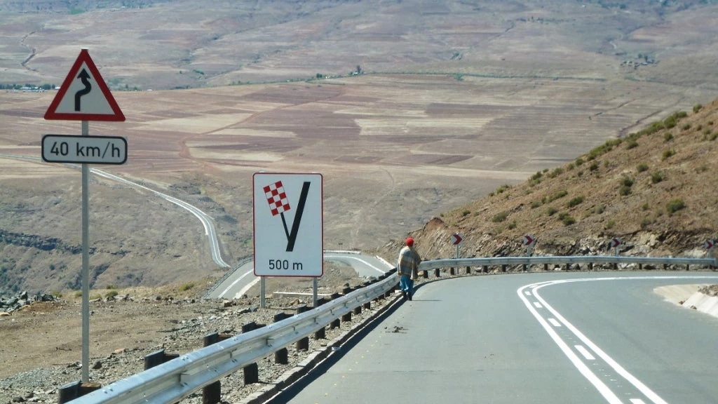 A mountain road in Lesotho. Photo: World Bank