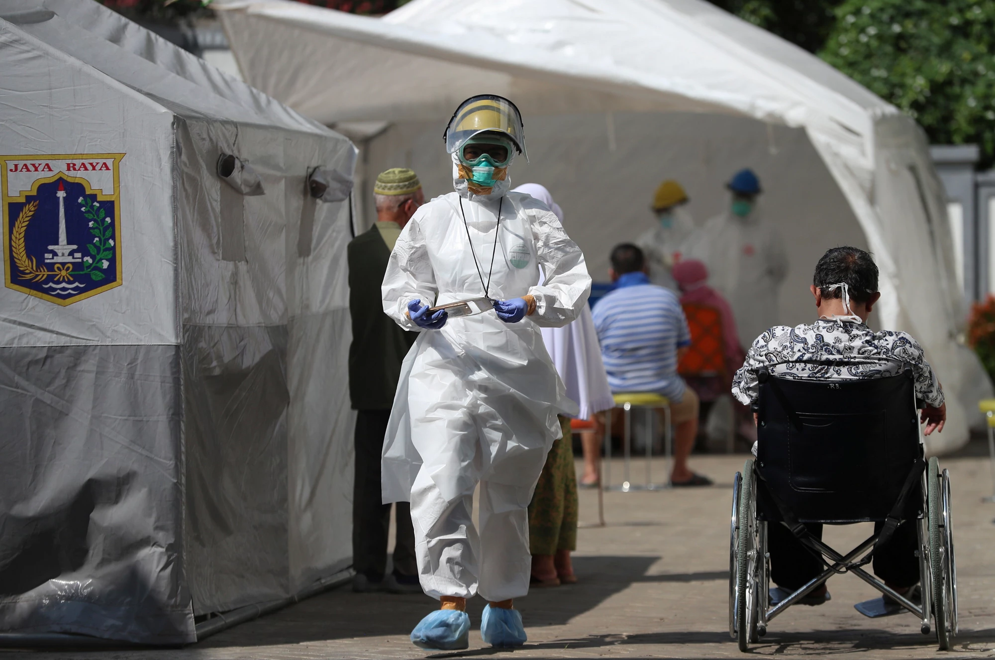 A community health center amid the coronavirus outbreak in Jakarta, Indonesia, May 2020.