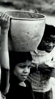 Community water faucet, Cartagena, Colombia, 1974.