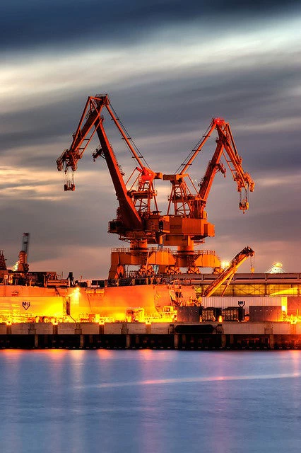 A shipyard crane. Source - Matthew Sullivan