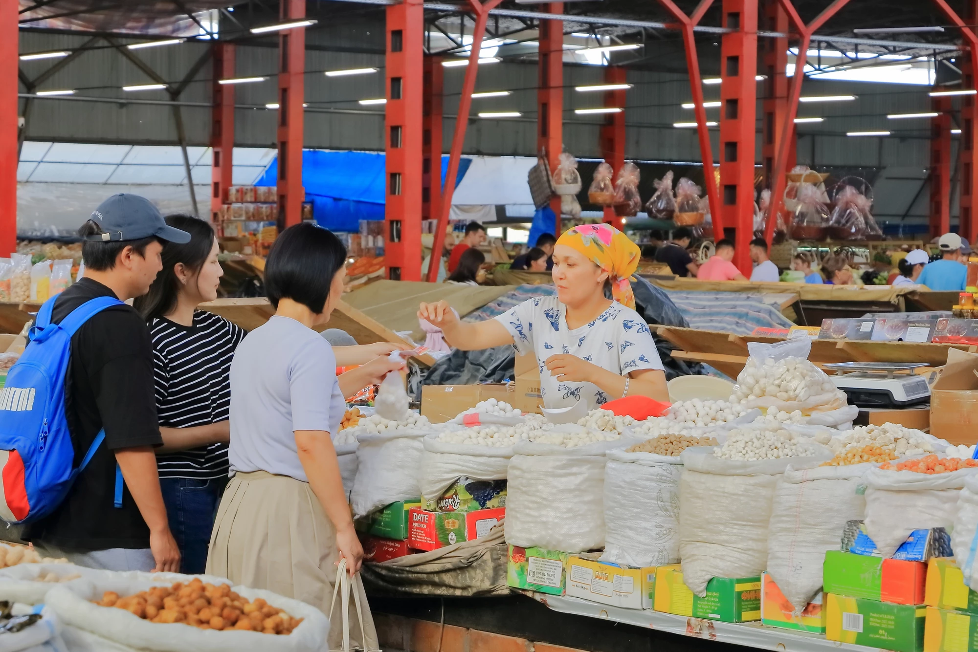 August 18 2023 - Bishkek in Kyrgyzstan, Central Asia: The people of Kyrgyzstan in Osh Bazaar