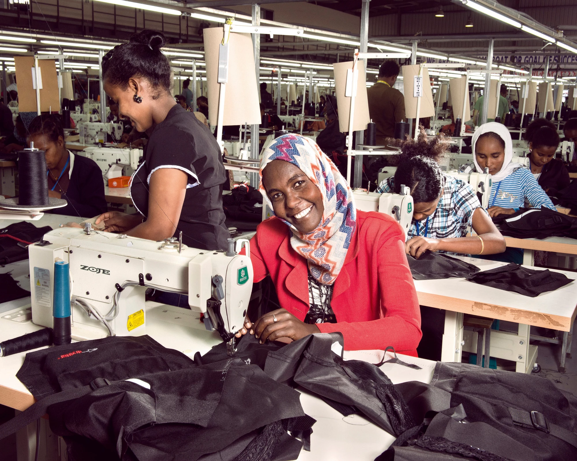 Nebiba Mohammed, 28, works at the Shints textile factory, one of several textile manufacturing plants in Ethiopia's recently opened Bole Lemi industrial park, some 45 minutes from the Addis Ababa city center. Photo: © Stephan Gladieu/World Bank