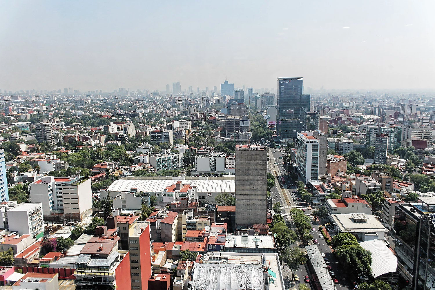 Aerial View of Mexico City.