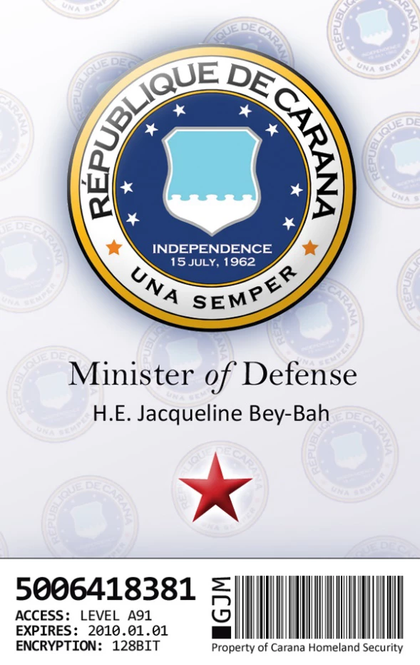 A sample name badge of the Carana simulation. (Image: Laura Bailey / World Bank)