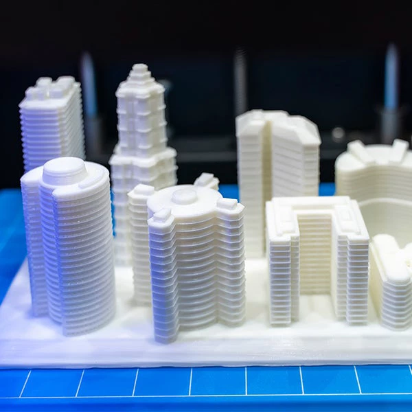 Small 3D printed building models