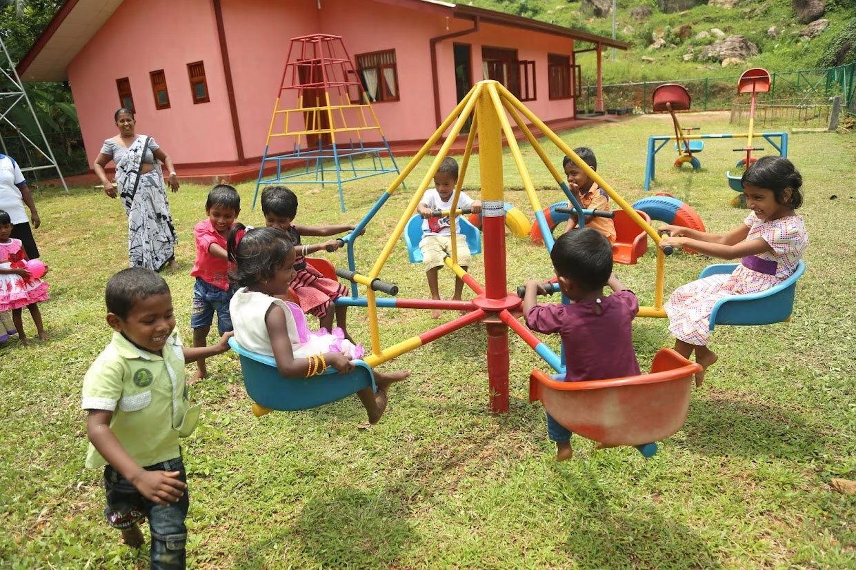 Photo of children playing at an ECD center in Sri Lanka