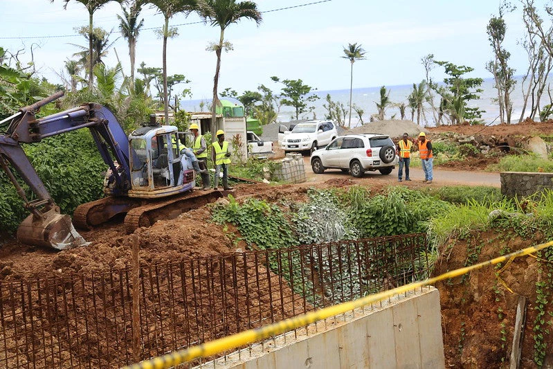 Rebuilding roads in Dominica after Hurricane Maria