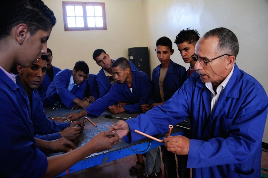 Students at a vocational education and training center