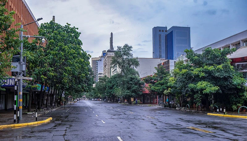 Calle vacía de Nairobi, Kenia