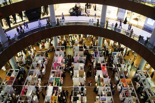 Students trying their business inside Dubai Mall