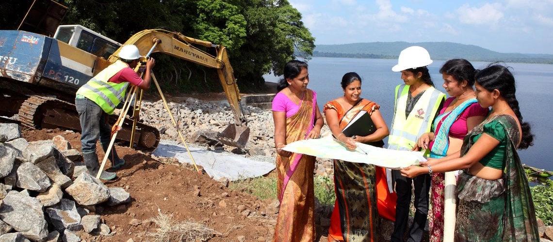 Dam under construction in Sri Lanka