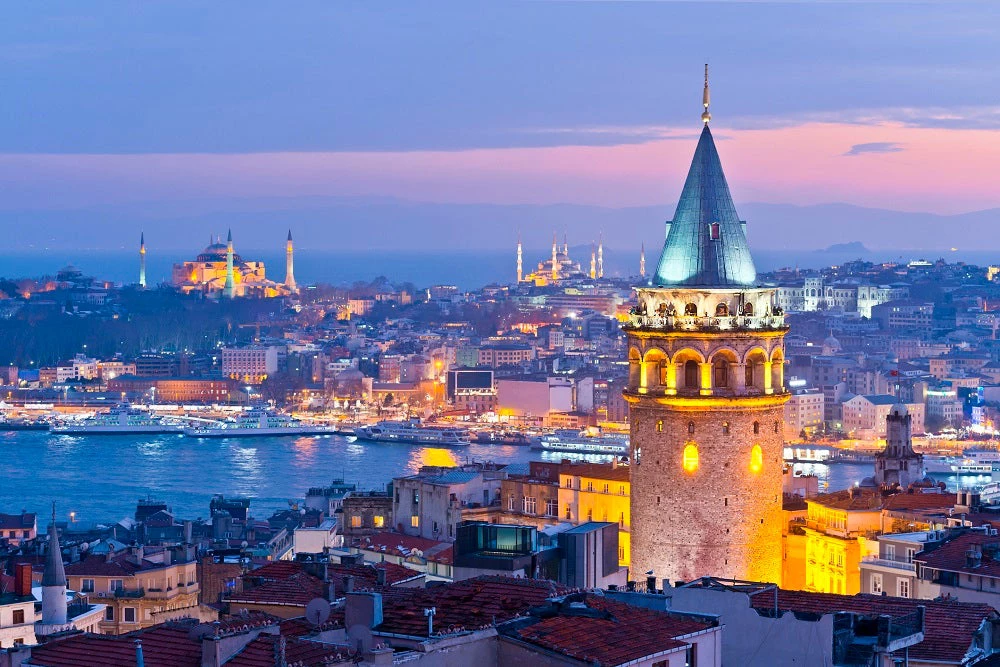 Galata tower and Bosphorus in ?stanbul Turkey