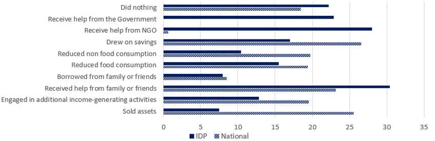 Figure 7: Households? coping strategies to shocks adopted in the previous 2 months