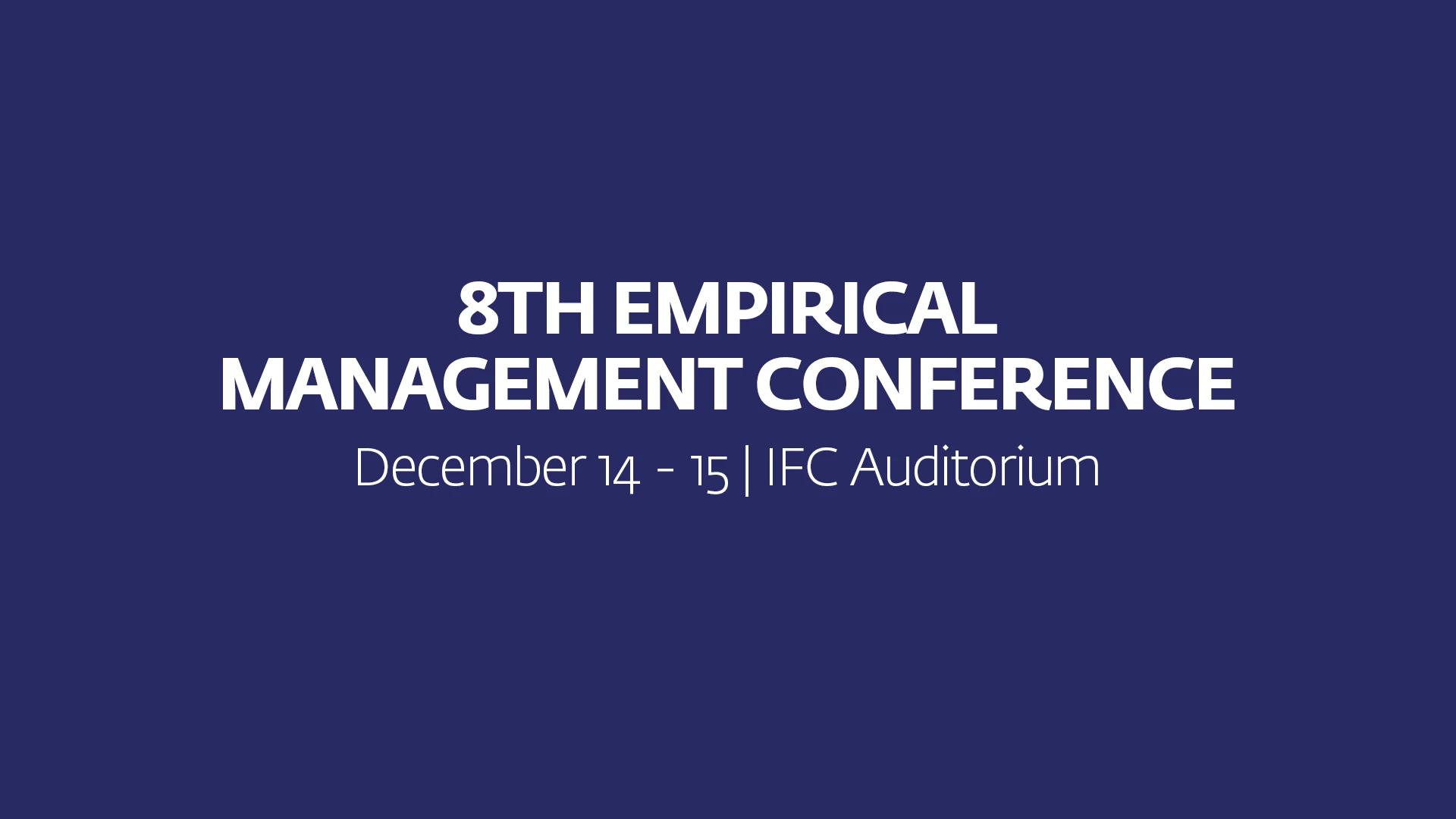 Empirical Management Conference