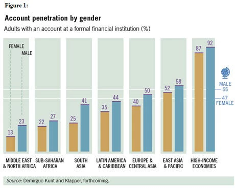 Account penetration by gender -- Figure 1