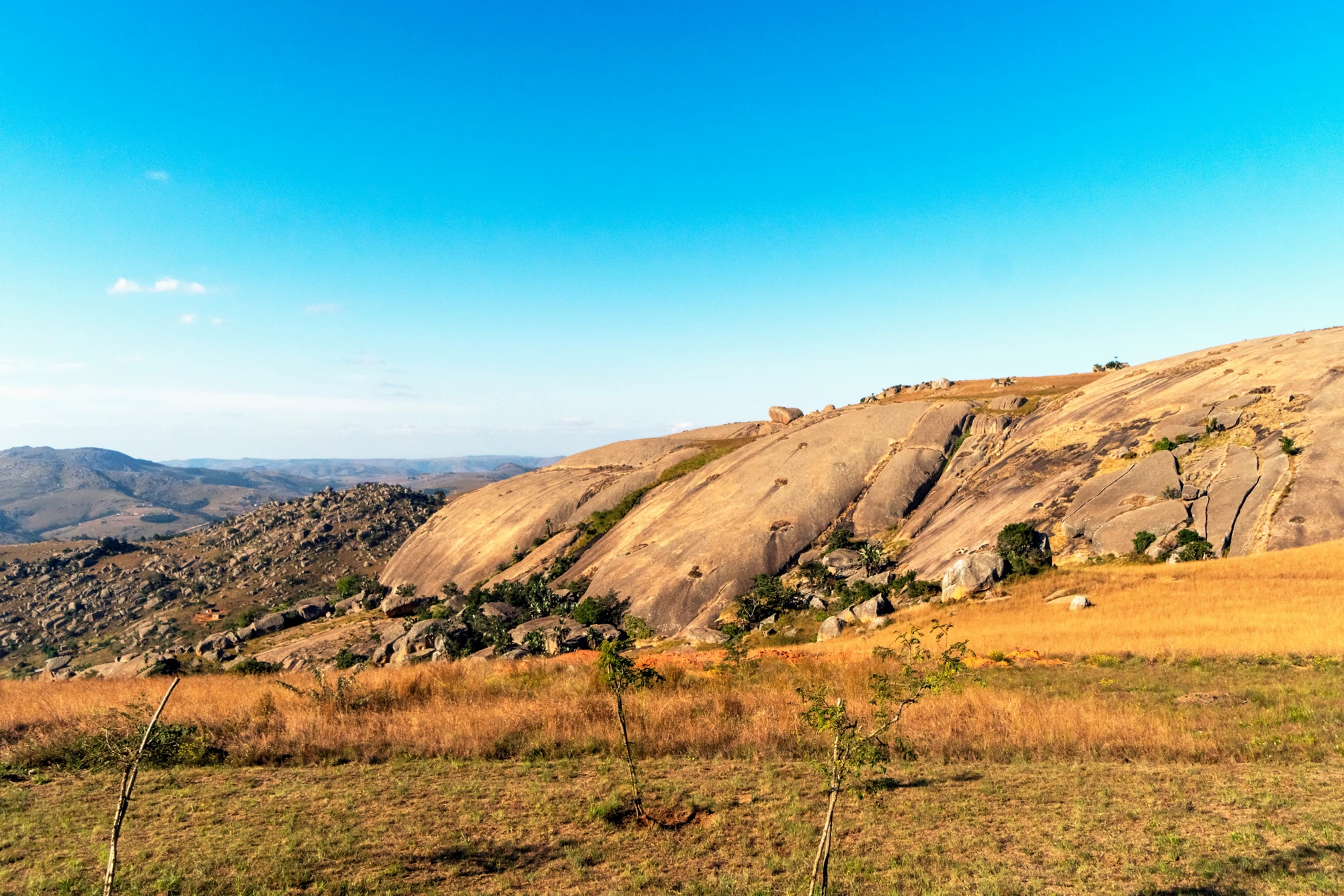 Beautiful, hilly landscape of small African country called Eswatini