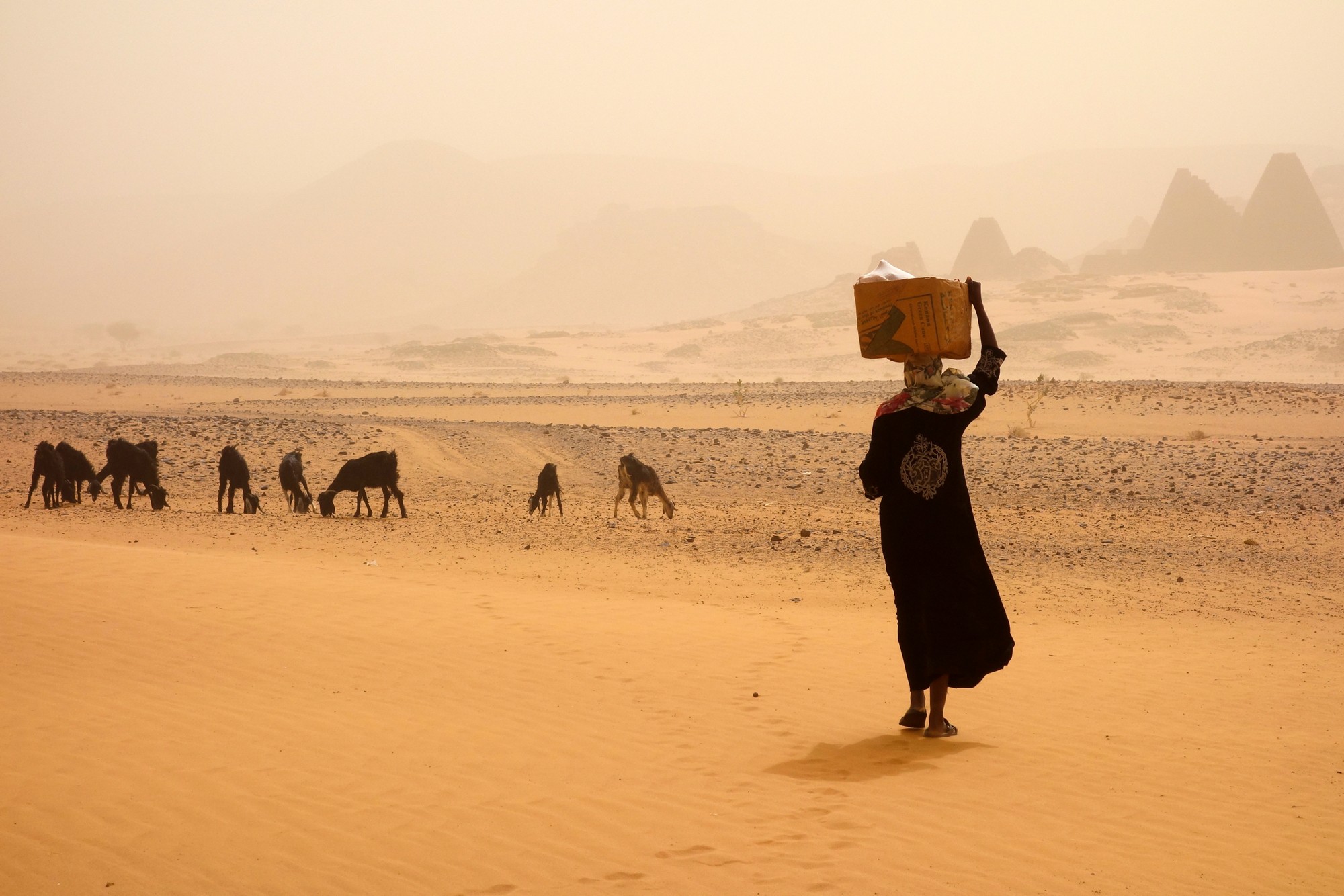 Dreamy desert landscape somewhere in Sudan, Africa.