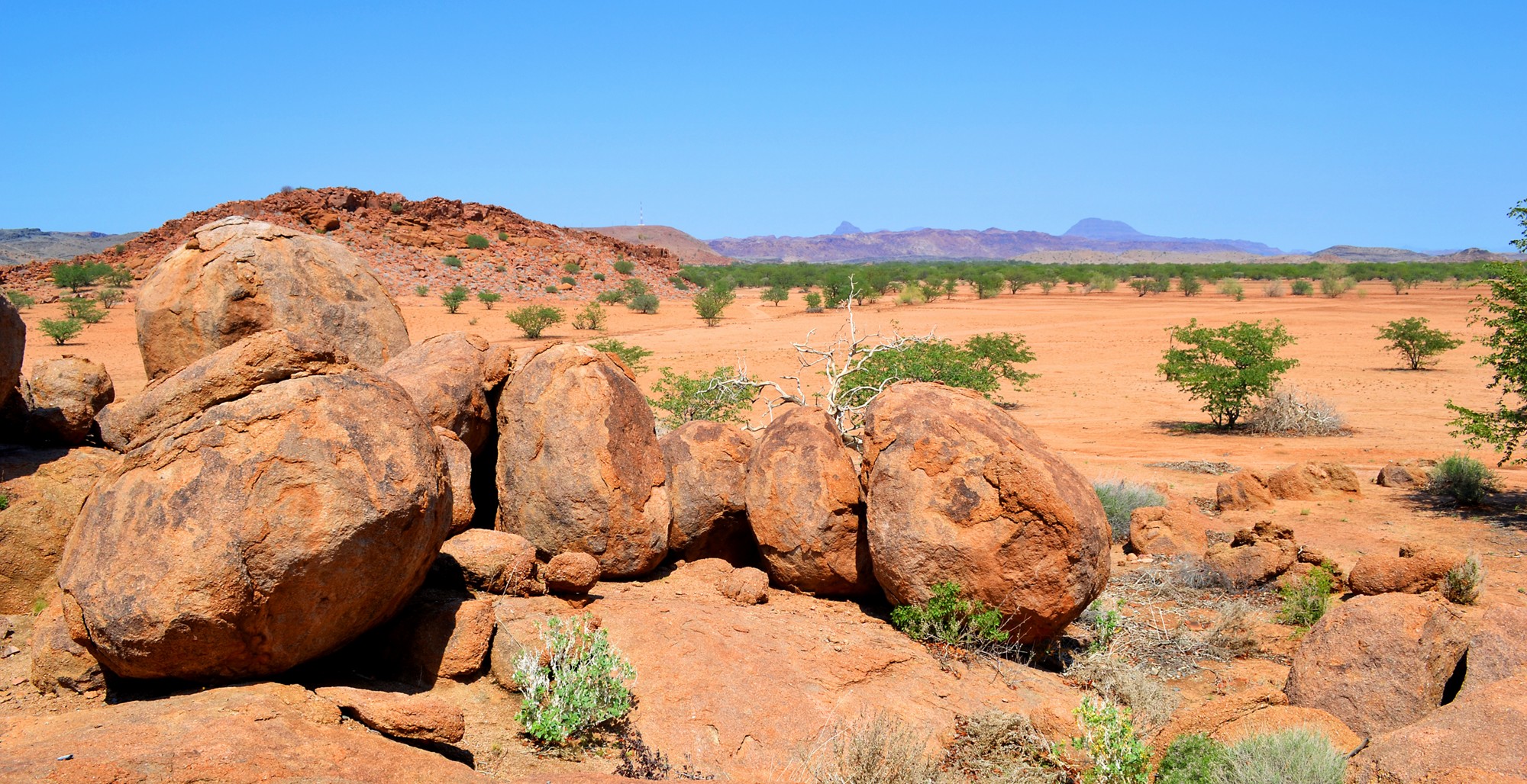 Damaraland area in Namibia, a mountainous arid area formed from large boulders in Africa