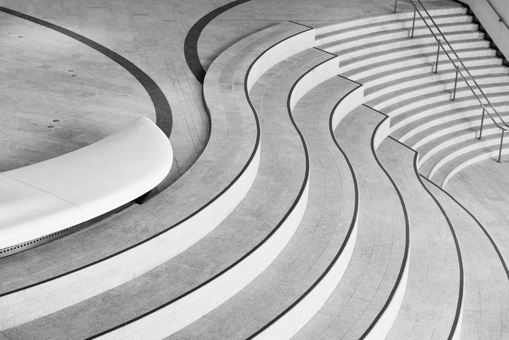 Stairway of modern architecture. Building abstract background