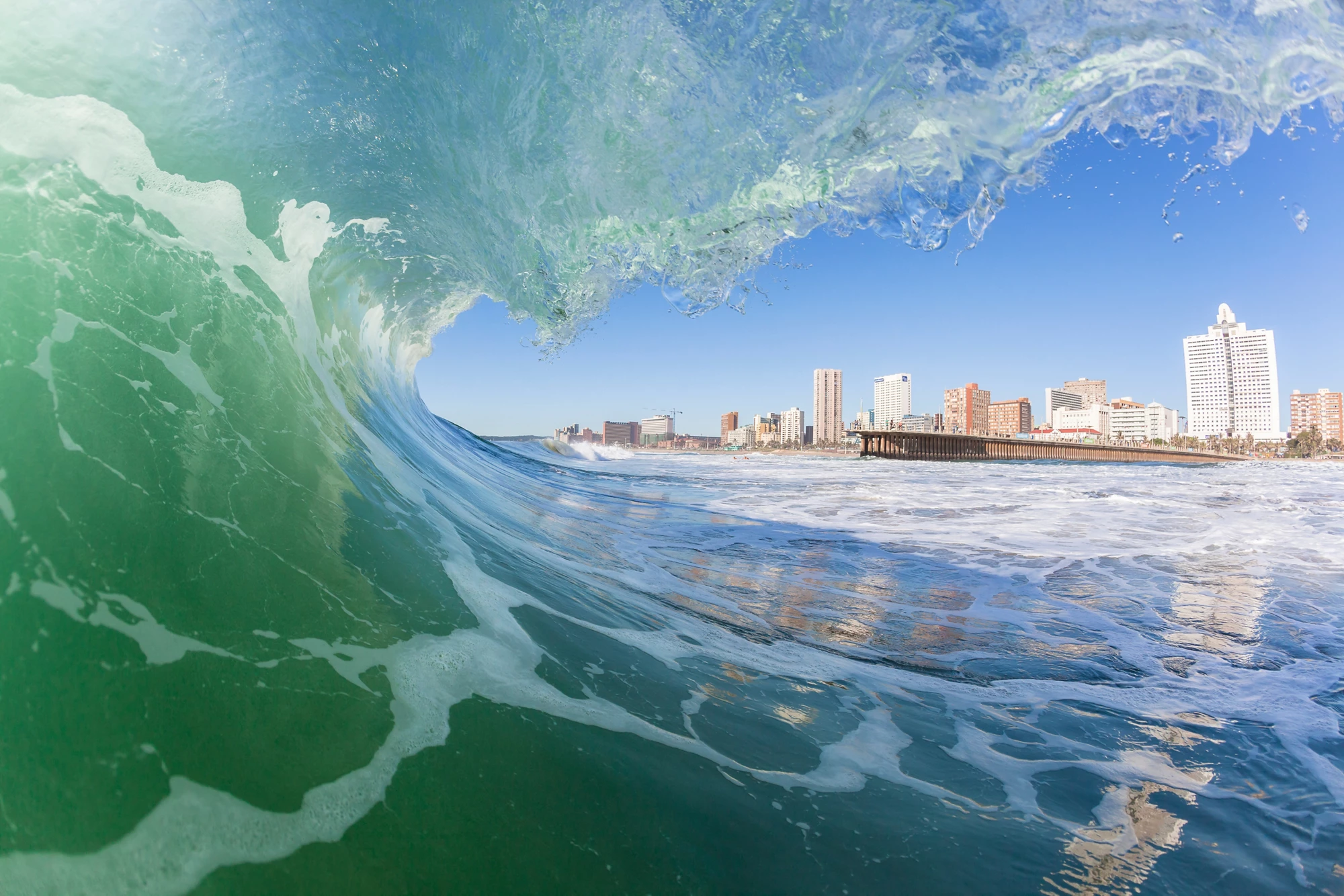 Durban beachfront Wave swimming scenic crashing water energy