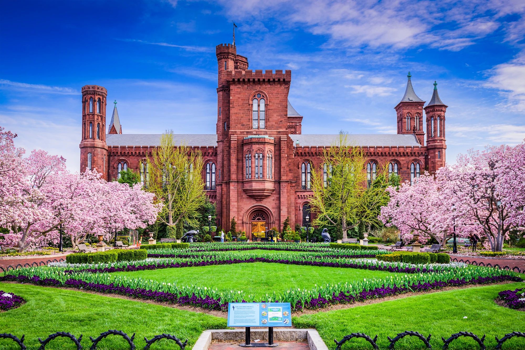 Washington DC - April 12, 2015: The Smithsonian Institution Building in the spring season.