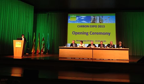 Mary Barton-Dock, director of the Climate Policy and Finance unit of the World Bank, welcomes the participants to the 10th Carbon Expo in Barcelona